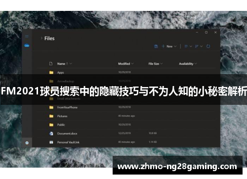 FM2021球员搜索中的隐藏技巧与不为人知的小秘密解析
